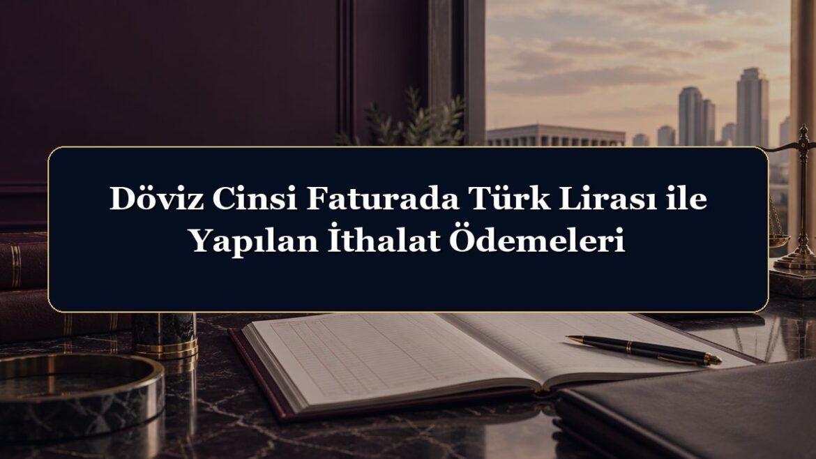 Döviz Cinsi Faturada Türk Lirası ile Yapılan İthalat Ödemeleri