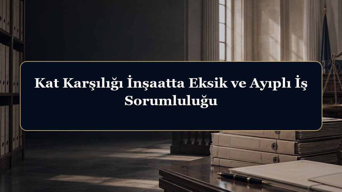 Kat Karşılığı İnşaatta Eksik ve Ayıplı İş Sorumluluğu