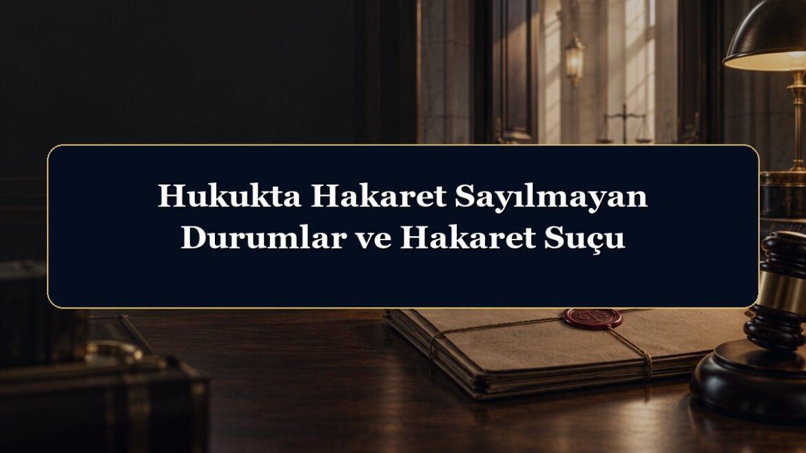 Hukukta Hakaret Sayılmayan Durumlar ve Hakaret Suçu