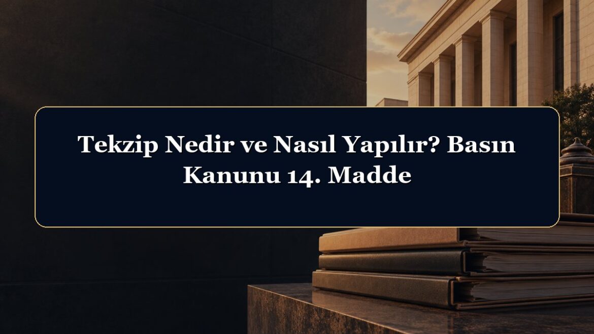 Tekzip Nedir ve Nasıl Yapılır? Basın Kanunu 14. Madde