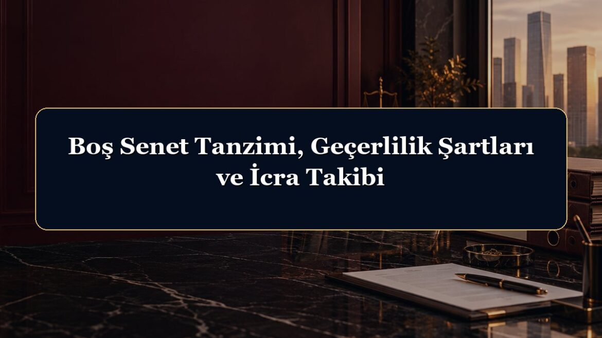 Boş Senet Tanzimi, Geçerlilik Şartları ve İcra Takibi