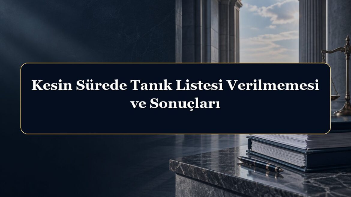 Kesin Sürede Tanık Listesi Verilmemesi ve Sonuçları