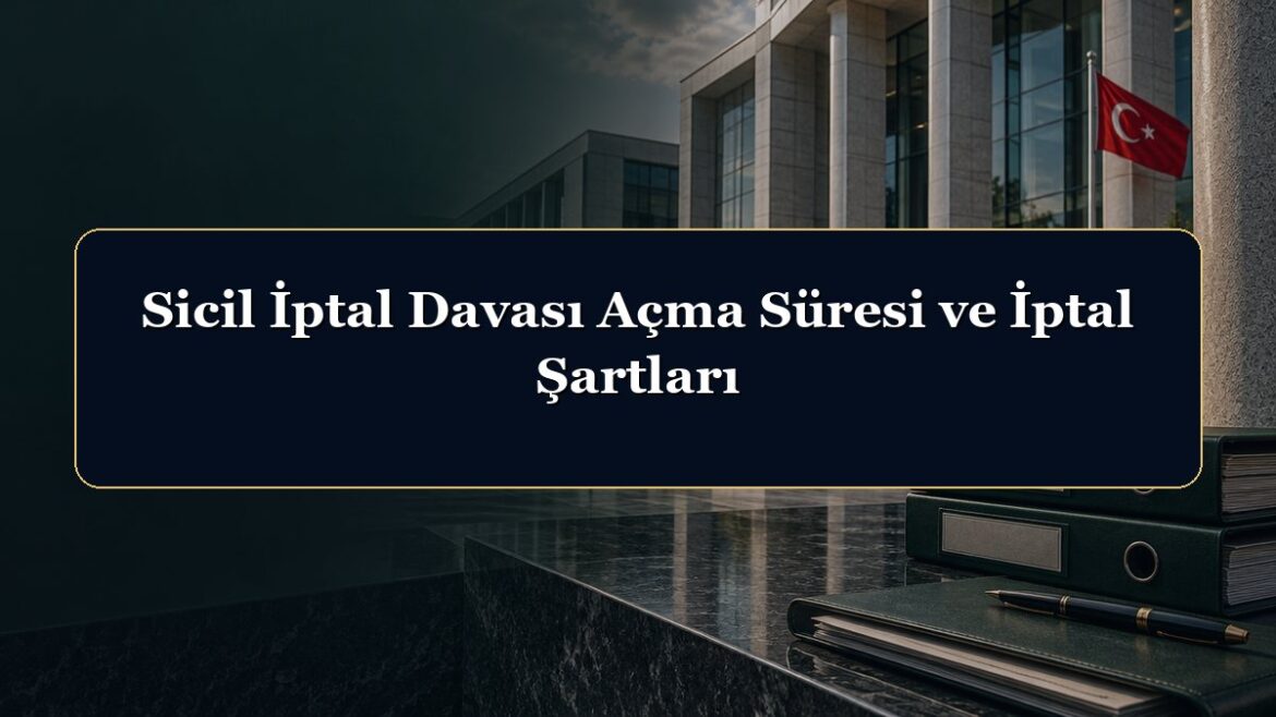 Sicil İptal Davası Açma Süresi ve İptal Şartları