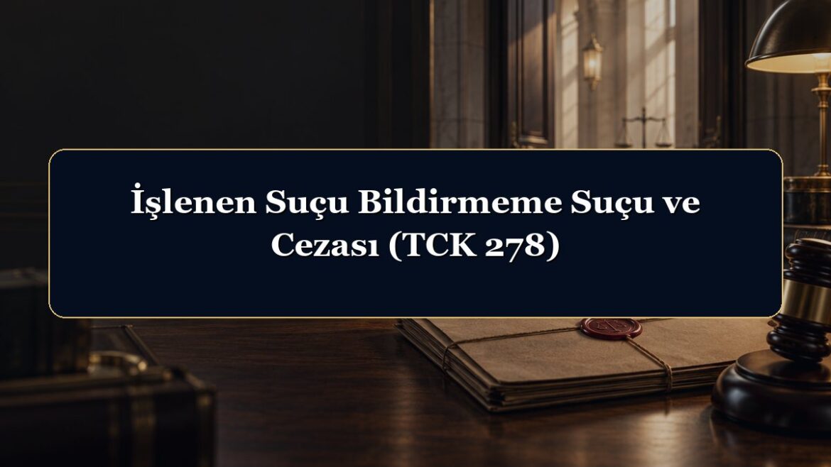 İşlenen Suçu Bildirmeme Suçu ve Cezası (TCK 278)