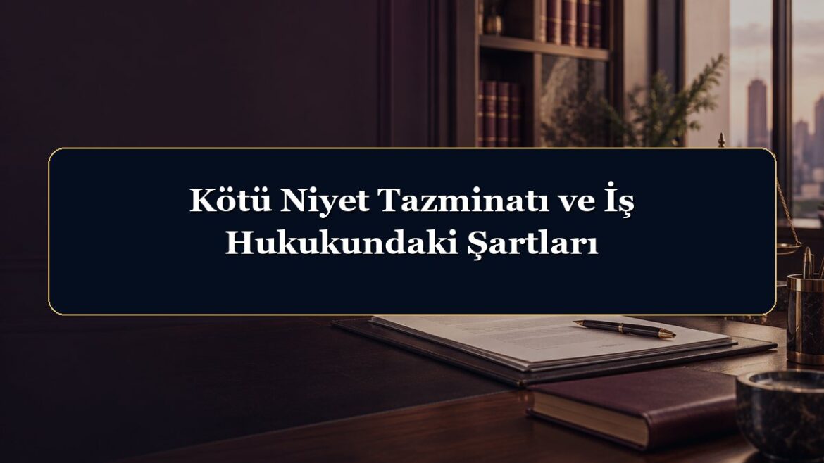 Kötü Niyet Tazminatı ve İş Hukukundaki Şartları