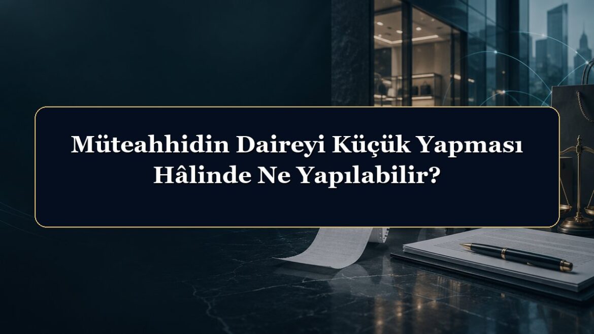 Müteahhidin Daireyi Küçük Yapması Hâlinde Ne Yapılabilir?