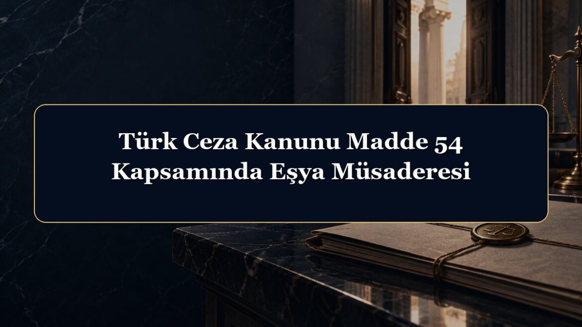Türk Ceza Kanunu Madde 54 Kapsamında Eşya Müsaderesi