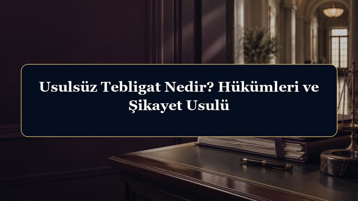 Usulsüz Tebligat Nedir? Hükümleri ve Şikayet Usulü