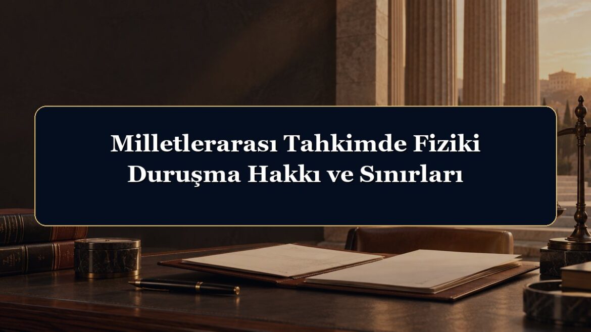Milletlerarası Tahkimde Fiziki Duruşma Hakkı ve Sınırları