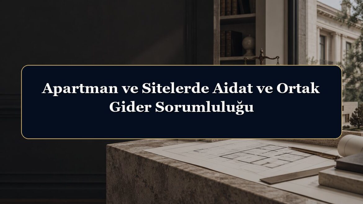 Apartman ve Sitelerde Aidat ve Ortak Gider Sorumluluğu