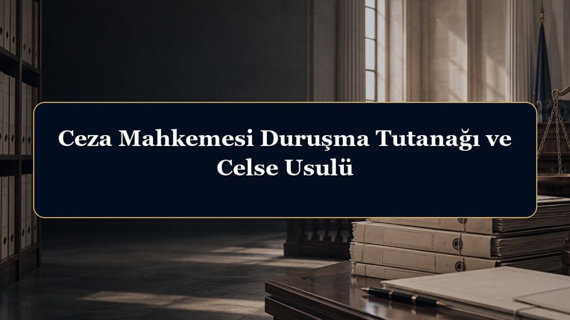 Ceza Mahkemesi Duruşma Tutanağı ve Celse Usulü