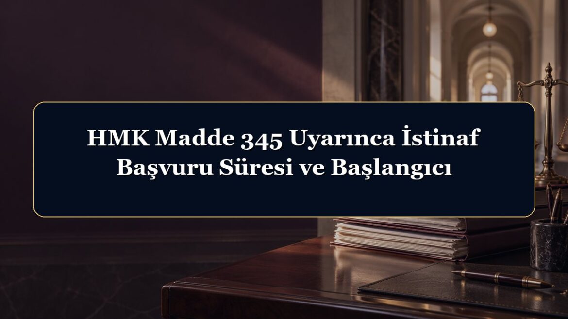 HMK Madde 345 Uyarınca İstinaf Başvuru Süresi ve Başlangıcı