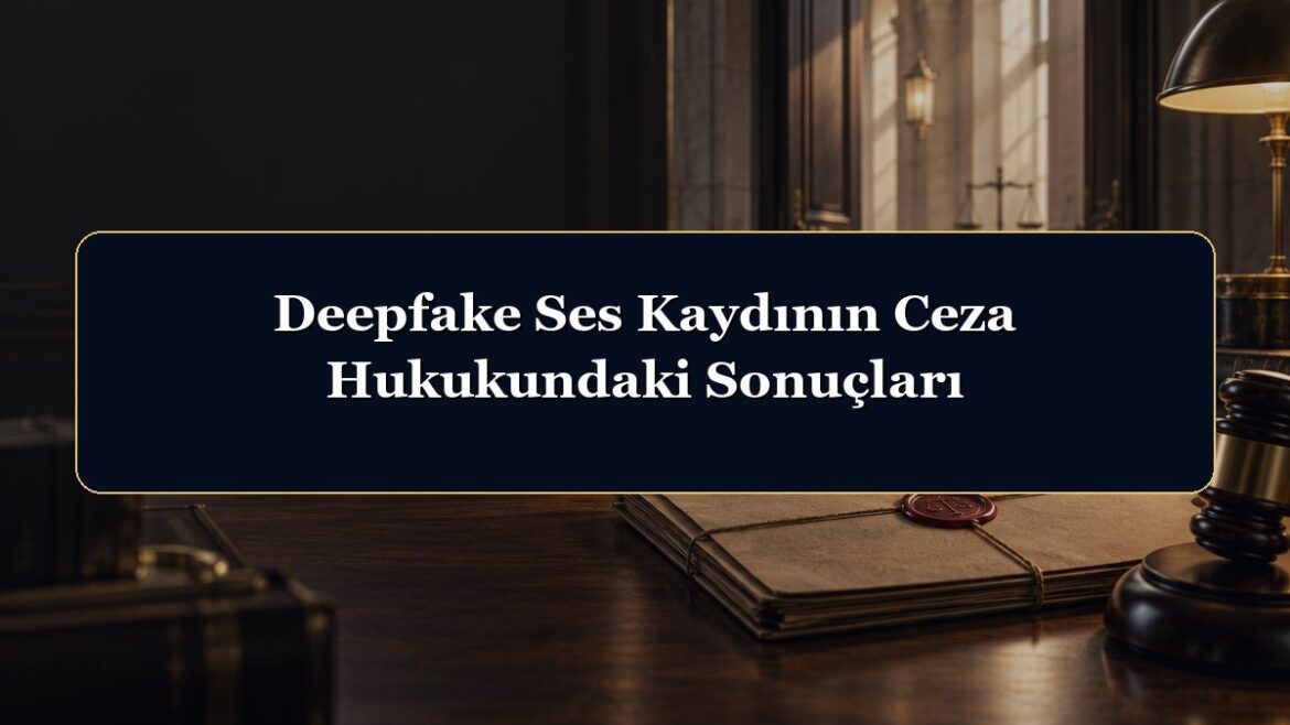 Deepfake Ses Kaydının Ceza Hukukundaki Sonuçları