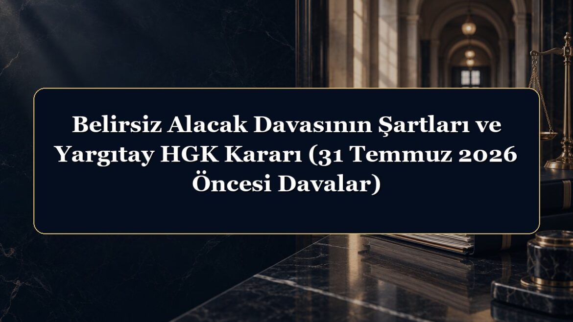 Belirsiz Alacak Davasının Şartları ve Yargıtay HGK Kararı (31 Temmuz 2026 Öncesi Davalar)