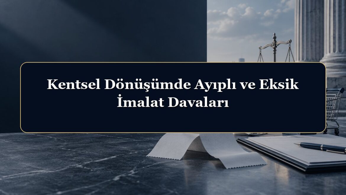 Kentsel Dönüşümde Ayıplı ve Eksik İmalat Davaları