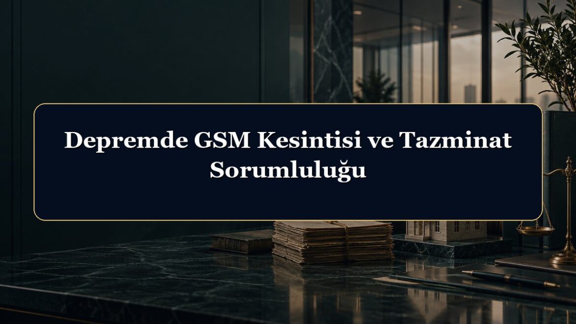 Depremde GSM Kesintisi ve Tazminat Sorumluluğu