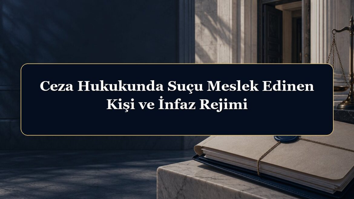 Ceza Hukukunda Suçu Meslek Edinen Kişi ve İnfaz Rejimi