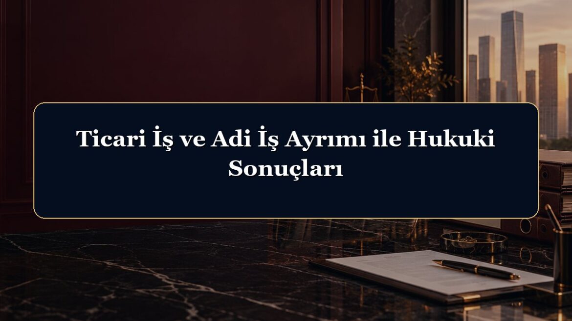 Ticari İş ve Adi İş Ayrımı ile Hukuki Sonuçları