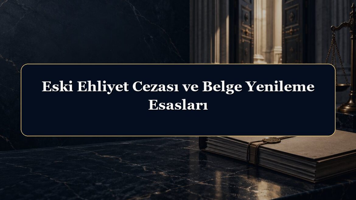 Eski Ehliyet Cezası ve Belge Yenileme Esasları