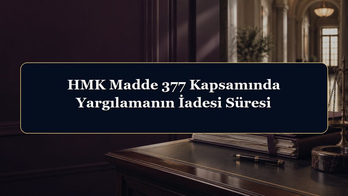 HMK Madde 377 Kapsamında Yargılamanın İadesi Süresi