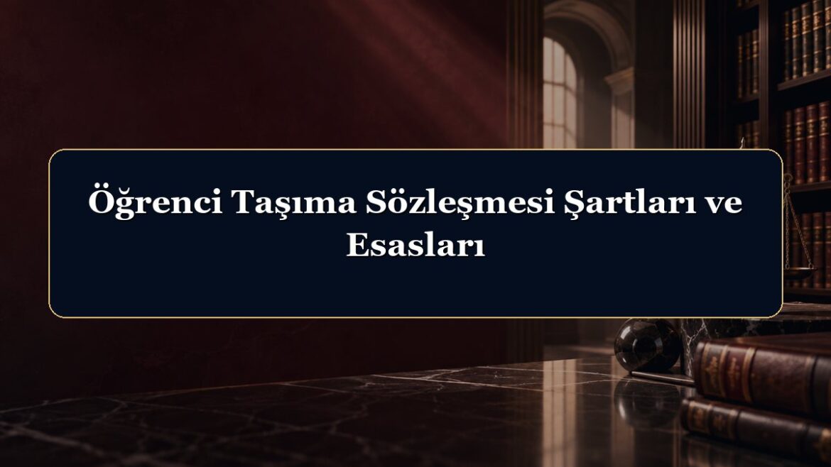 Öğrenci Taşıma Sözleşmesi Şartları ve Esasları