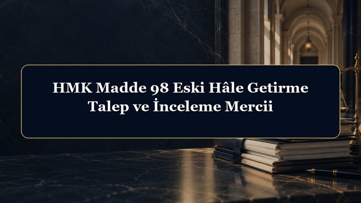 HMK Madde 98 Eski Hâle Getirme Talep ve İnceleme Mercii