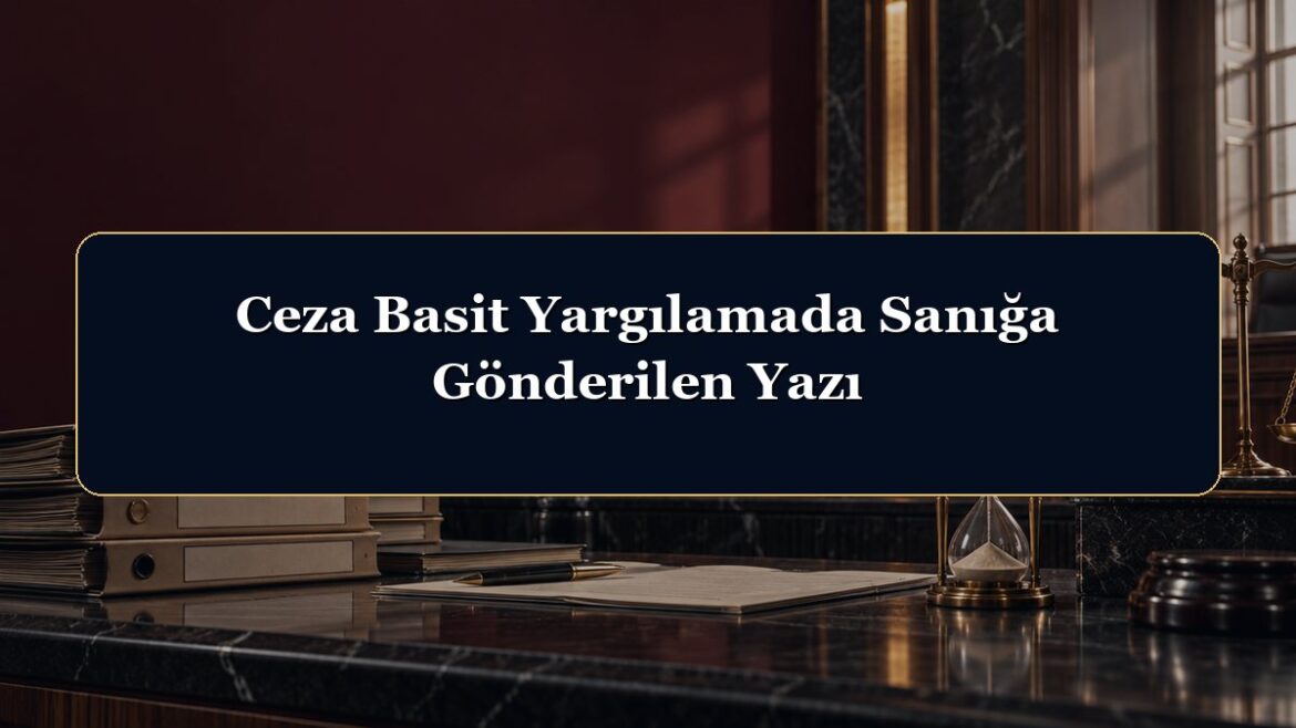 Ceza Basit Yargılamada Sanığa Gönderilen Yazı