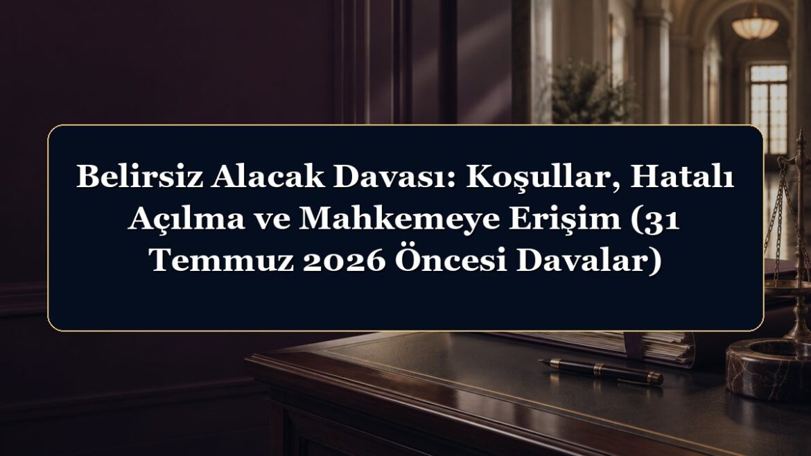 Belirsiz Alacak Davası: Koşullar, Hatalı Açılma ve Mahkemeye Erişim (31 Temmuz 2026 Öncesi Davalar)