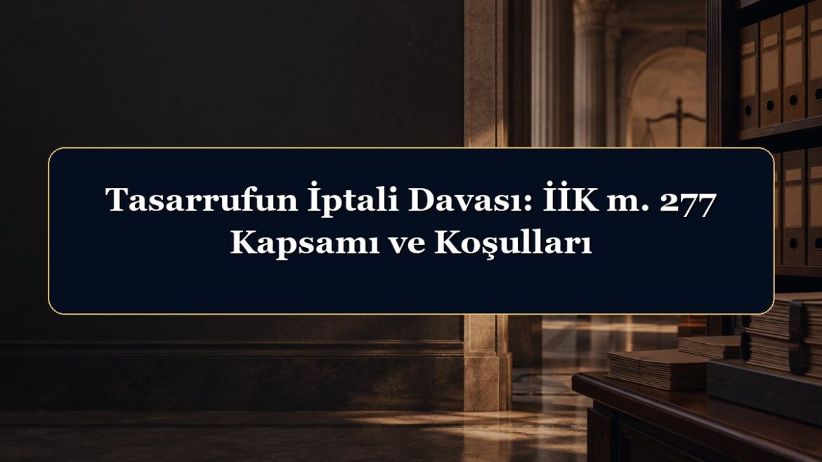 Tasarrufun İptali Davası: İİK m. 277 Kapsamı ve Koşulları