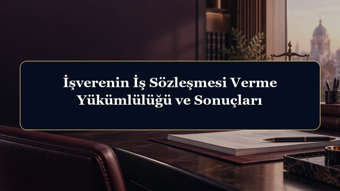 İşverenin İş Sözleşmesi Verme Yükümlülüğü ve Sonuçları