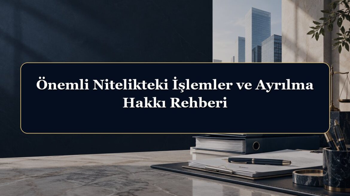 Önemli Nitelikteki İşlemler ve Ayrılma Hakkı Rehberi