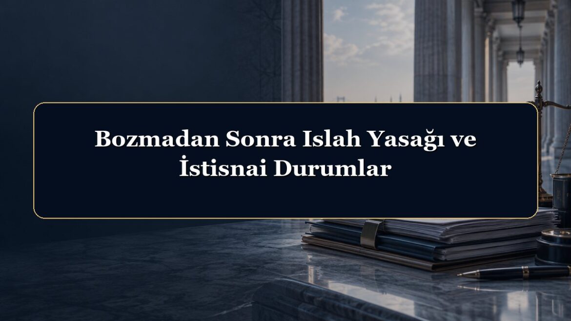 Bozmadan Sonra Islah Yasağı ve İstisnai Durumlar