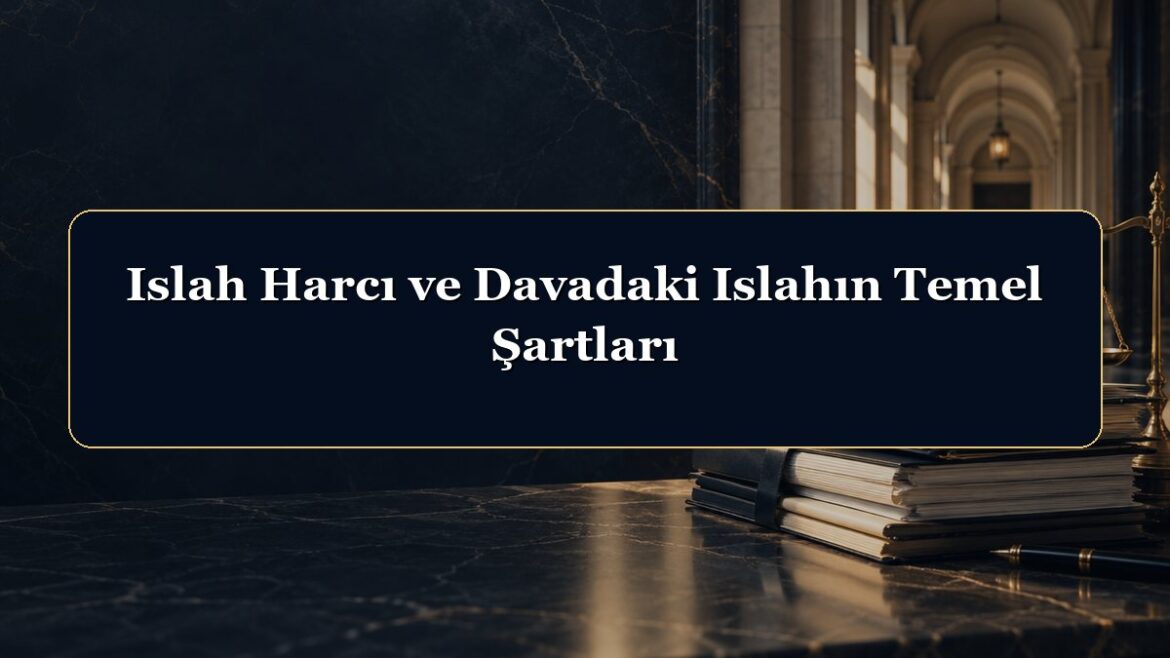 Islah Harcı ve Davadaki Islahın Temel Şartları