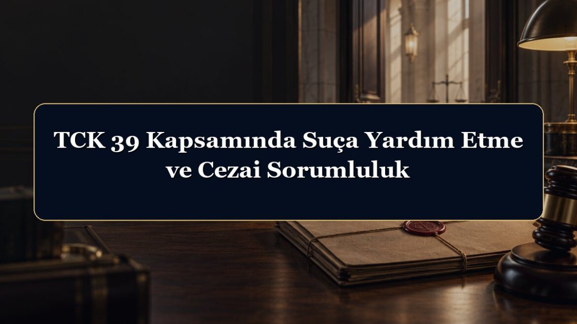 TCK 39 Kapsamında Suça Yardım Etme ve Cezai Sorumluluk