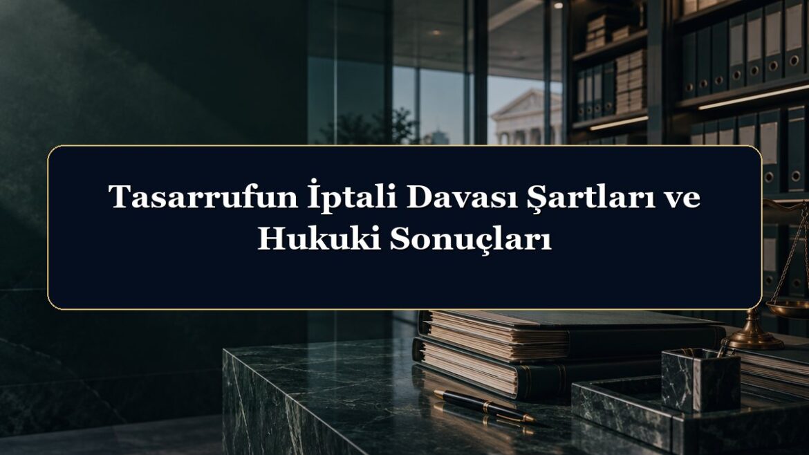 Tasarrufun İptali Davası Şartları ve Hukuki Sonuçları