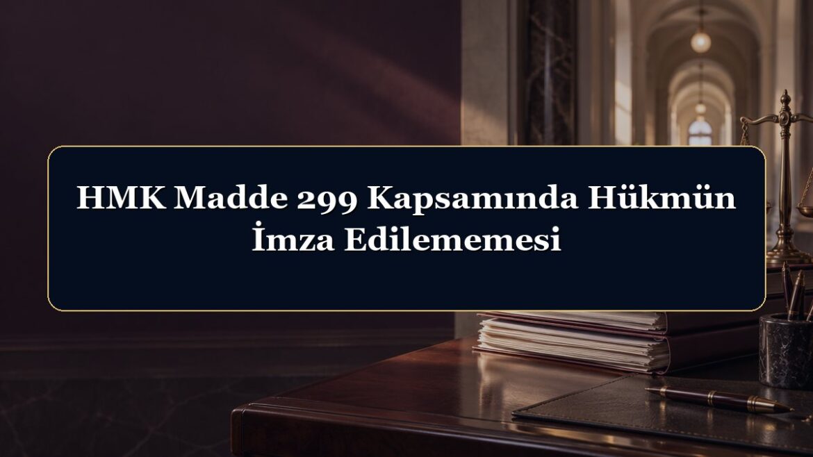 HMK Madde 299 Kapsamında Hükmün İmza Edilememesi
