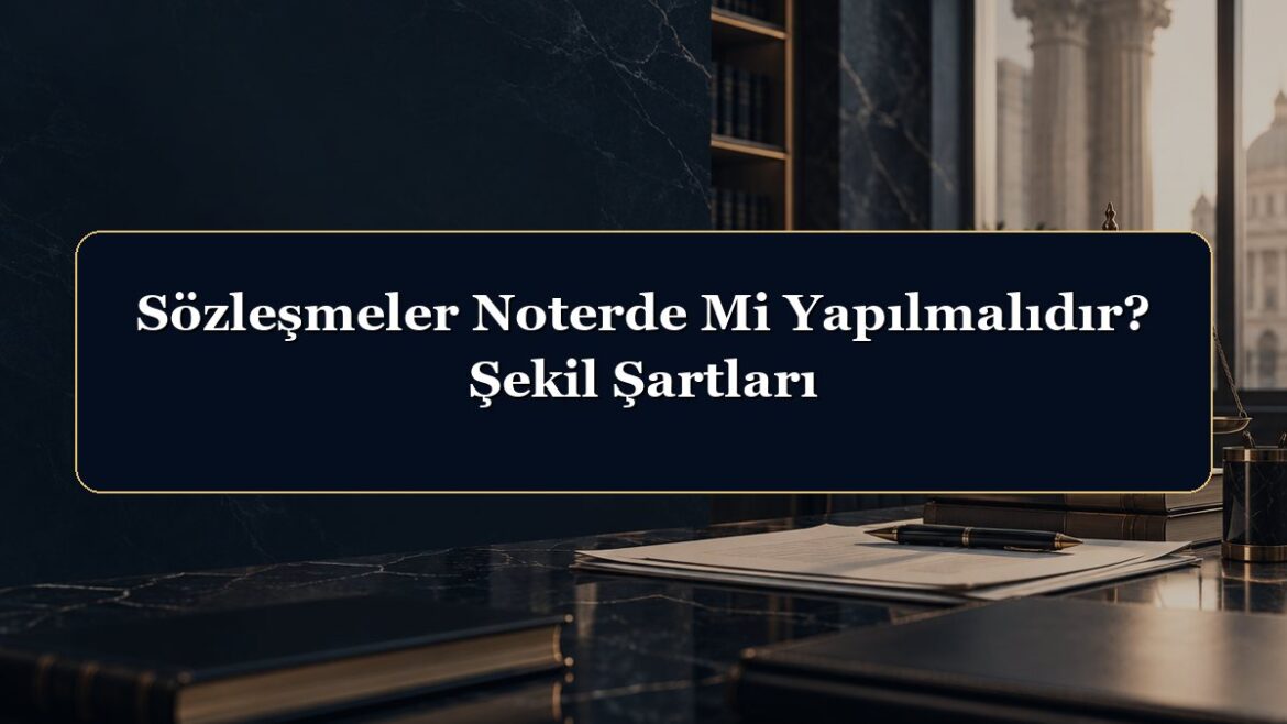 Sözleşmeler Noterde Mi Yapılmalıdır? Şekil Şartları