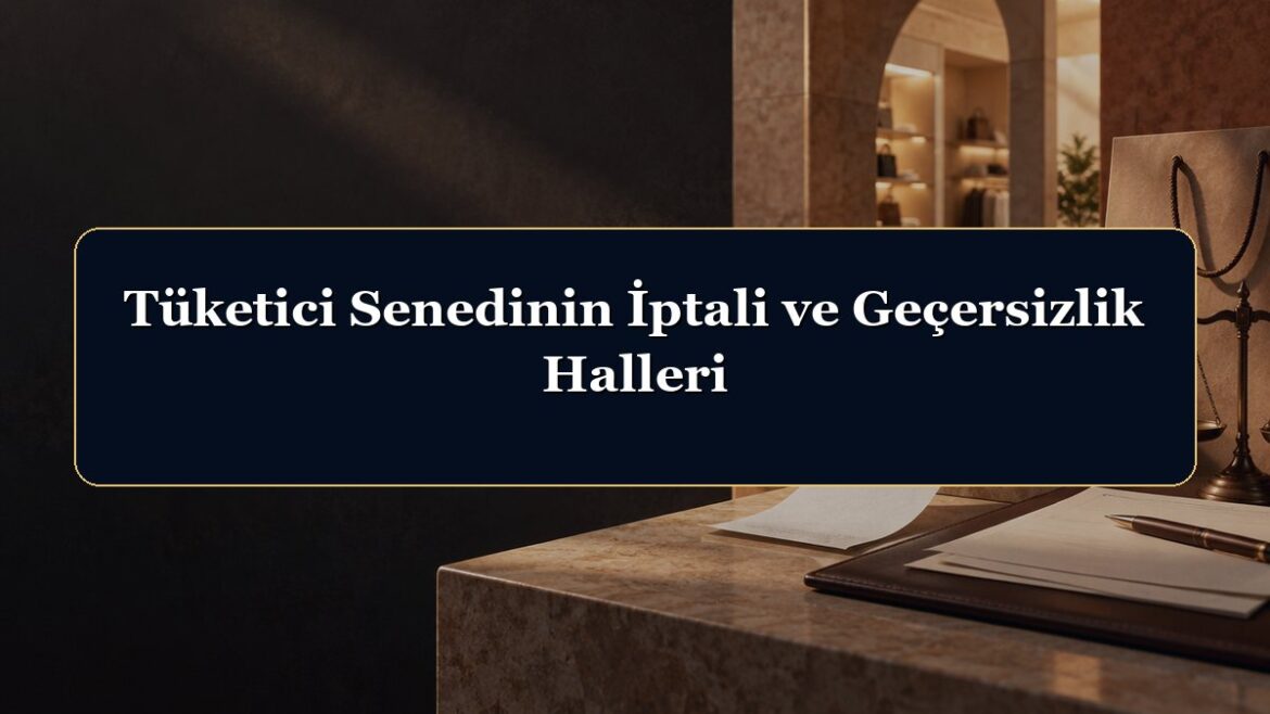 Tüketici Senedinin İptali ve Geçersizlik Halleri