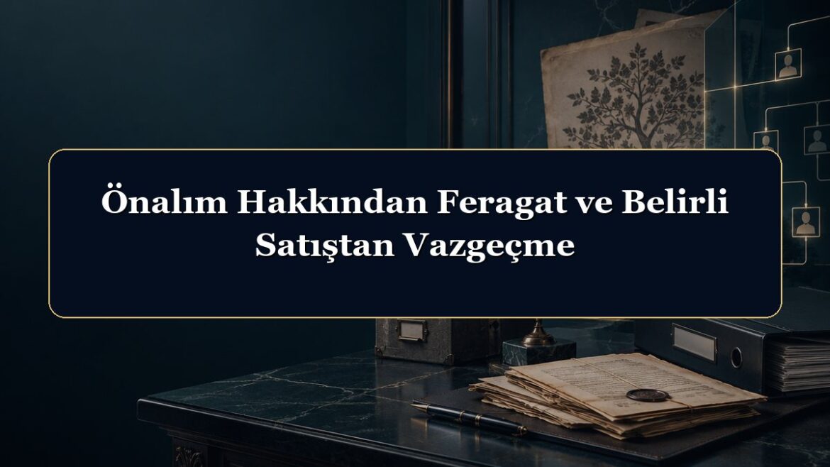 Önalım Hakkından Feragat ve Belirli Satıştan Vazgeçme