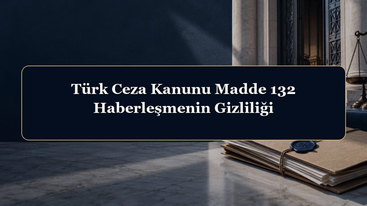 Türk Ceza Kanunu Madde 132 Haberleşmenin Gizliliği