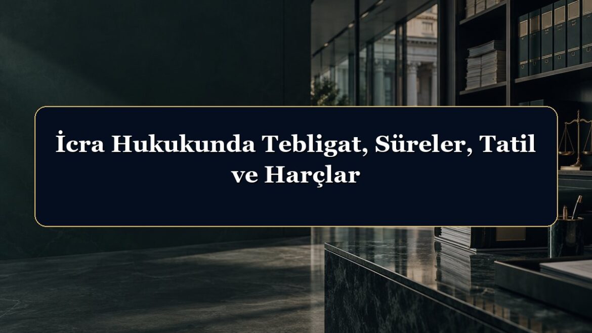 İcra Hukukunda Tebligat, Süreler, Tatil ve Harçlar