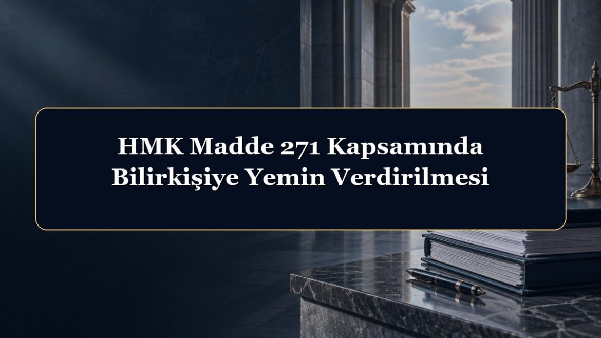 HMK Madde 271 Kapsamında Bilirkişiye Yemin Verdirilmesi