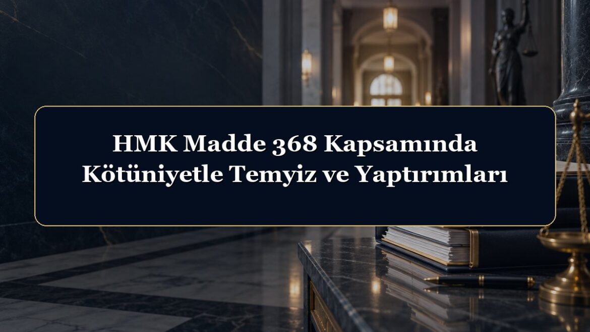 HMK Madde 368 Kapsamında Kötüniyetle Temyiz ve Yaptırımları