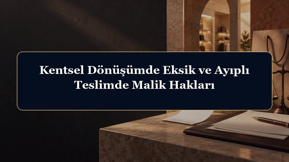 Kentsel Dönüşümde Eksik ve Ayıplı Teslimde Malik Hakları