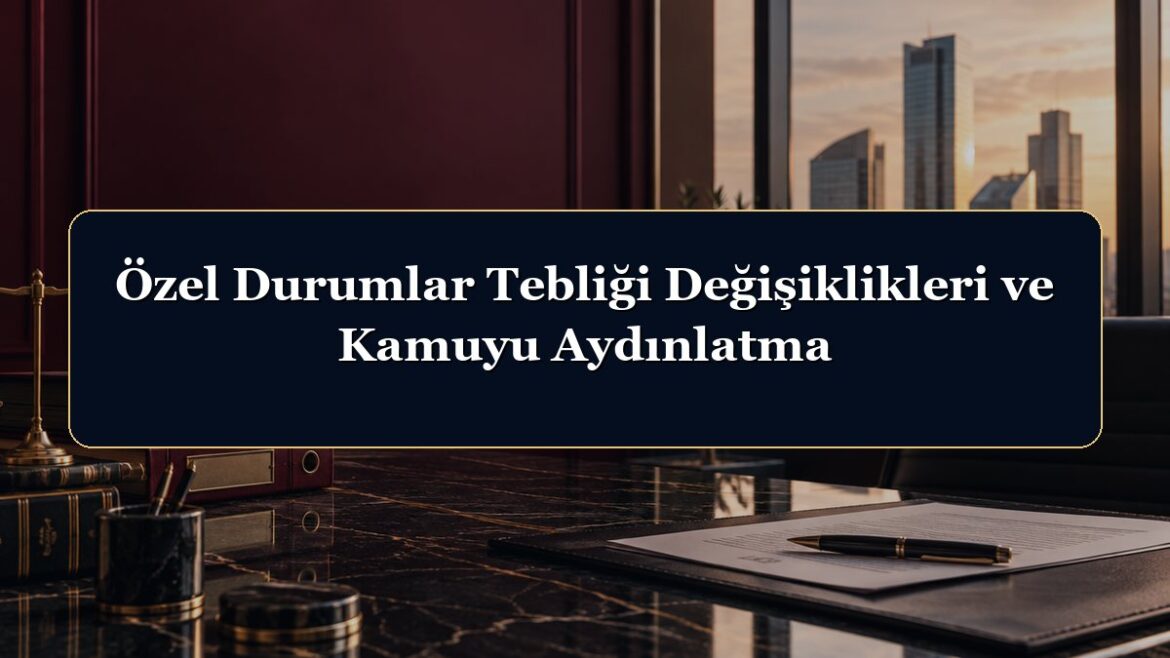 Özel Durumlar Tebliği Değişiklikleri ve Kamuyu Aydınlatma
