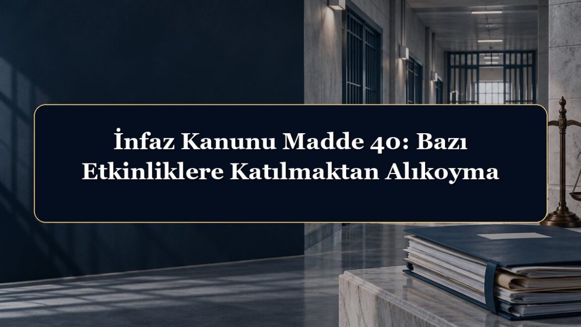 İnfaz Kanunu Madde 40: Bazı Etkinliklere Katılmaktan Alıkoyma