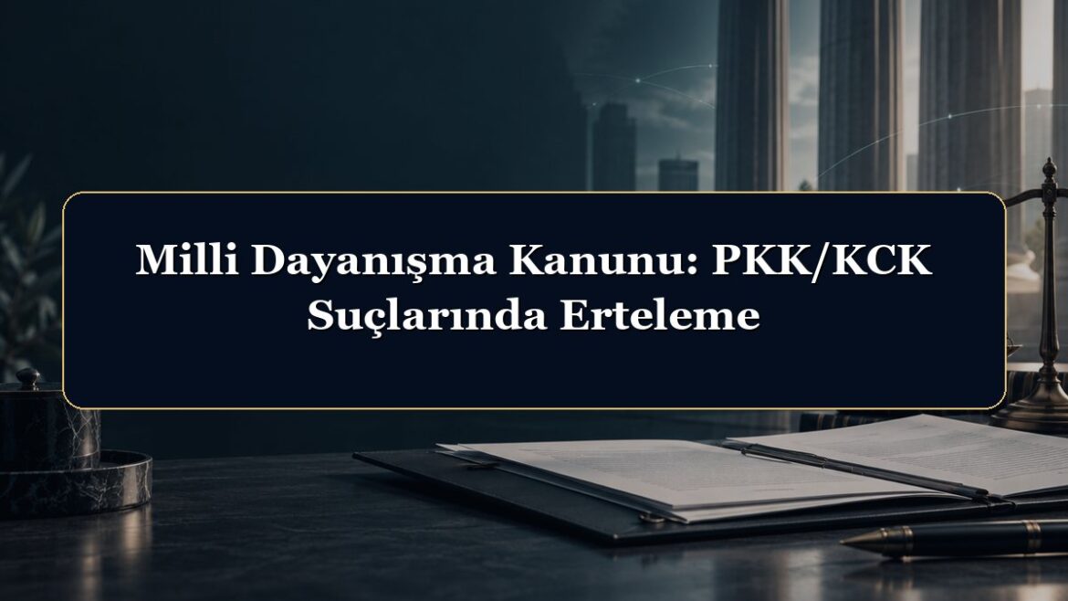 Milli Dayanışma Kanunu: PKK/KCK Suçlarında Erteleme