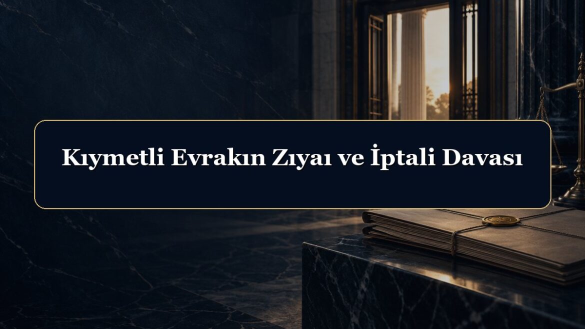 Kıymetli Evrakın Zıyaı ve İptali Davası
