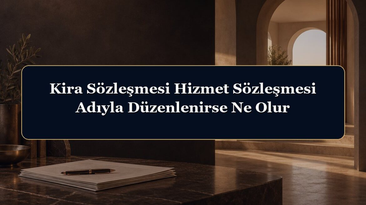 Kira Sözleşmesi Hizmet Sözleşmesi Adıyla Düzenlenirse Ne Olur