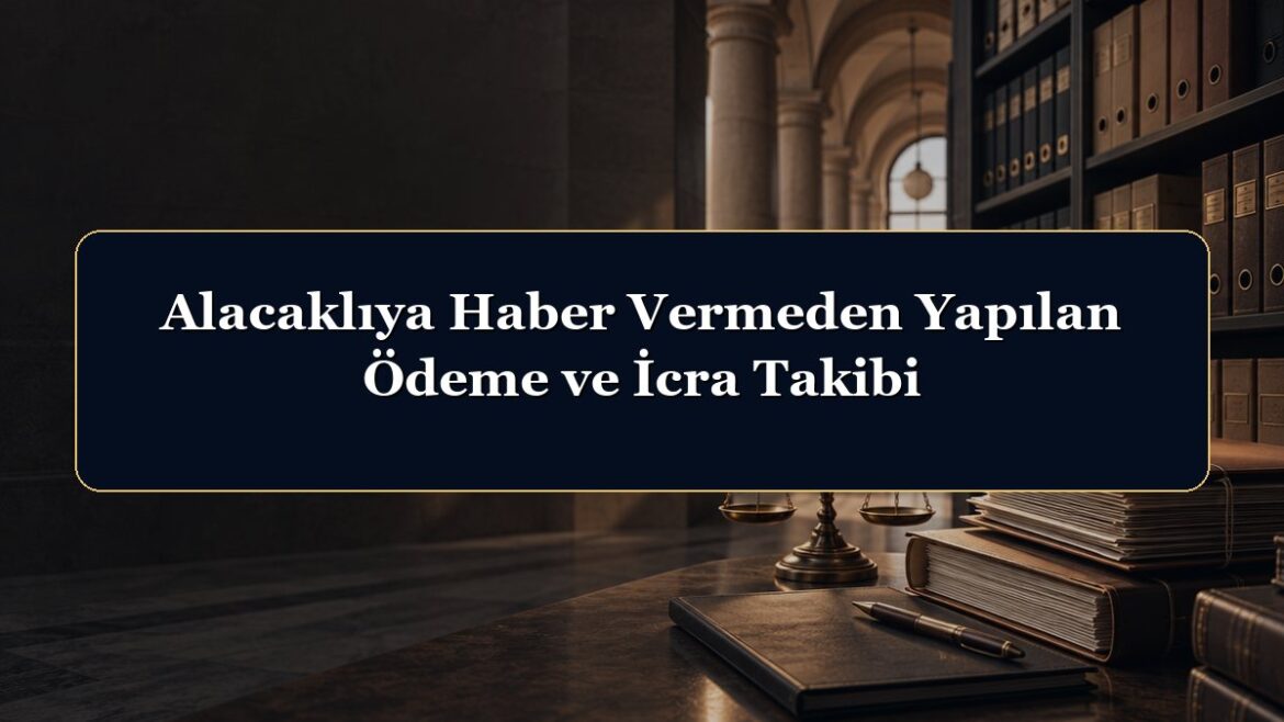 Alacaklıya Haber Vermeden Yapılan Ödeme ve İcra Takibi